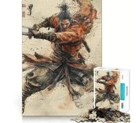 Puzzle da 1000 pezzi "Il Lupo Samurai" per adolescenti, gioco di logica e divertimento rilassante con bordi lisci, idea regalo creativa 38x52cm