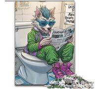 Puzzle da 1000 pezzi "Il lupo va in bagno", puzzle difficile per adulti, dimensioni 50x75cm, gioco decorativo fai da te stimolante, giocattolo interattivo per famiglie.