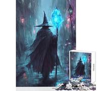 Puzzle da 1000 pezzi "Il mago in una città piovosa" giocattolo decorazione da parete regalo per compleanni gioco educativo allena il cervello e le mani dimensioni 38x52cm