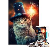 Puzzle da 1000 pezzi - Il Meme della Magia dei Gatti Giocattolo Educativo Gioco Impossibile Vacanza a Casa Ammazza Tempo Regalo di Compleanno (Dimensioni 50x75cm)