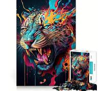 Puzzle da 1000 pezzi "Il Misterioso Leopardo" per adulti, gioco di logica, divertimento in casa, bordi precisi, oggetto da collezione 38x26cm