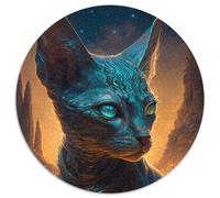 Puzzle da 1000 pezzi "Il mito del gatto Sphynx", puzzle rotondo da 1000 pezzi per adulti, adolescenti e famiglie, gioco rompicapo fai da te, regalo, 67,5x67,5 cm