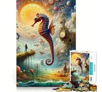 Puzzle da 1000 pezzi Il mondo dei cavallucci marini per adulti, ideale per rafforzare la memoria, creare un'atmosfera piacevole e rilassante, con bordi netti (38x26cm)