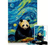 Puzzle da 1000 pezzi "Il panda nella notte stellata" per ragazzi, stimola la memoria, rilassa e divertente, con un design accattivante e una piacevole sorpresa 50x75cm