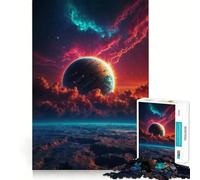 Puzzle da 1000 pezzi "Il pianeta sorge nella nebulosa" per adulti, gioco intelligente con elementi di logica, ideale per la casa e per divertirsi con i bordi affilati (38x26cm)