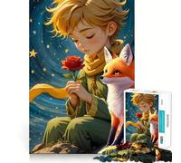 Puzzle da 1000 pezzi "Il Piccolo Principe con la Volpe e la Rosa" per adulti, rompicapo, gioco rilassante, taglio perfetto, regalo memorabile 38x52cm