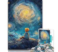 Puzzle da 1000 pezzi "Il piccolo principe del cielo notturno" per adulti e ragazzi, difficile da completare ma divertente e umoristico gioco educativo per compleanni, 38x26cm