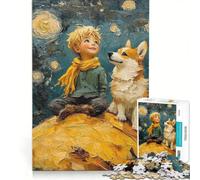 Puzzle da 1000 pezzi "Il Piccolo Principe e il Corgi" giocattolo educativo divertente antistress per rafforzare l'amore tra le coppie 50x75cm