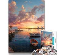 Puzzle da 1000 pezzi Il porto al tramonto Puzzle da 1000 pezzi per adulti e adolescenti, giochi educativi classici Bellissima decorazione 26x38cm