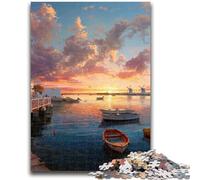 Puzzle da 1000 pezzi Il porto al tramonto Puzzle per adulti, giocattoli educativi per l'apprendimento Giochi per famiglie Regali per amici e parenti (26x38cm)