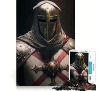 Puzzle da 1000 pezzi "Il possente cavaliere templare" per adulti, puzzle di memoria, sollevamento lento, divertimento, assemblaggio di immagini, regalo creativo 50x75cm