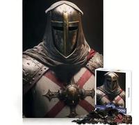Puzzle da 1000 pezzi "Il possente cavaliere templare" per adulti, puzzle di memoria, sollevamento lento, divertimento, assemblaggio di immagini, regalo creativo 50x75cm