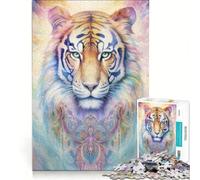 Puzzle da 1000 pezzi "Il potere della tigre" gioco rompicapo decorazione per la casa con pezzi di forma casuale completamente ad incastro 38x52cm