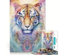 Puzzle da 1000 pezzi "Il potere della tigre" per adulti, gioco rilassante e stimolante per la mente, regalo di compleanno di alta qualità 38x26cm