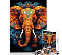 Puzzle da 1000 pezzi "Il potere dell'elefante" gioco educativo taglio di precisione giocattolo antistress regalo di compleanno regalo di viaggio (38x52cm)