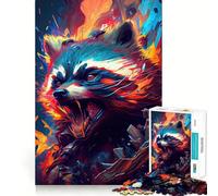 Puzzle da 1000 pezzi "Il Procione Sfacciato" per Ragazzi, Gioco di Logica e Senso di Gioco, Divertimento Tranquillo, Bordi Lisci, Regalo Creativo 38x26cm
