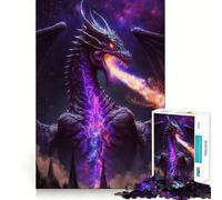 Puzzle da 1000 pezzi "Il Re Drago Cosmico" per adolescenti, gioco stimolante per il pensiero creativo, semplice e divertente, con taglio preciso, ideale per i desideri di Babbo Natale 38x52cm