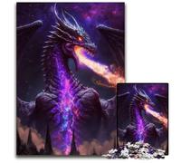 Puzzle da 1000 pezzi Il Re Drago Cosmico Puzzle in legno Rompicapo impegnativo per adolescenti, gioco interattivo divertente per famiglie 50x75CM/19,68x29,52 pollici