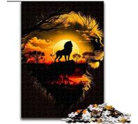 Puzzle da 1000 pezzi "Il Re Leone della Giungla", puzzle da 1000 pezzi per adulti, giochi educativi, splendida decorazione (dimensioni 26x38cm)
