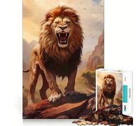 Puzzle da 1000 pezzi "Il Re Leone Selvaggio e Arrabbiato" per Adolescenti,gioco di memoria,incastro perfetto,nessun pezzo che si stacca,ideale da portare in viaggio,gioco per allenare la mente,regalo