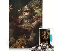 Puzzle da 1000 pezzi Il Re Scimmia sul Trono d'Oro gioco educativo antistress compleanno e Natale 50x75cm