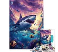 Puzzle da 1000 pezzi Il regno abissale dello squalo puzzle per ragazzi corsa a tempo ideale per compleanni e Natale 38x52cm