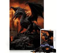 Puzzle da 1000 pezzi "Il Regno del Drago Nero" per adolescenti, attività rilassante per il benessere mentale, perfetto per un assemblaggio perfetto, un regalo adorabile (38x26cm)