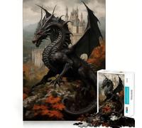 Puzzle da 1000 pezzi "Il Regno del Drago" per adolescenti, rompicapo, attività per la casa, taglio premium, articolo regalo di Babbo Natale 38x26cm