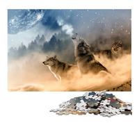 Puzzle da 1000 pezzi Il richiamo dei lupi puzzle per bambini puzzle in legno giochi educativi per adulti 1000 pezzi (75x50 cm)