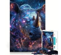 Puzzle da 1000 pezzi "Il Rinoceronte Cosmico" per adolescenti, gioco stimolante per la mente, passatempo rilassante, taglio preciso, regalo perfetto 50x75cm