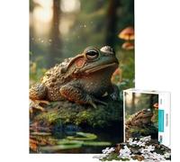 Puzzle da 1000 pezzi "Il rospo nella foresta" gioco per tutta la famiglia sfida per l'intelligenza giocattolo avvincente ottimo regalo per compleanni (dimensioni 38x26cm)