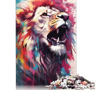 Puzzle da 1000 pezzi Il ruggito del re Puzzle per adulti Puzzle in legno Gioco impegnativo 1000 pezzi (75x50 cm)