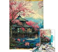 Puzzle da 1000 pezzi "Il Sacro Fiore del Fuji" arte retrò puzzle per adolescenti difficile ogni pezzo è unico giocattolo educativo 38x52cm