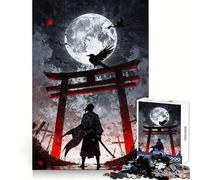 Puzzle da 1000 pezzi "Il Samurai Solitario con il Corvo" per adolescenti, gioco per allenare la mente, rilassante, artistico, da assemblare, regalo premuroso 50x75cm