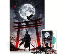 Puzzle da 1000 pezzi "Il Samurai Solitario con il Corvo" per adolescenti, gioco per allenare la mente, rilassante, artistico, da assemblare, regalo premuroso 38x52cm