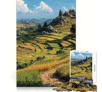 Puzzle da 1000 pezzi "Il sentiero per il villaggio sulla collina" per ragazzi, gioco di puzzle che sfida la mente, passatempo rilassante, taglio preciso, regalo delizioso 50x75cm