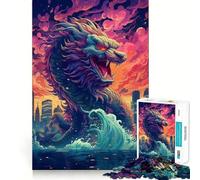 Puzzle da 1000 pezzi "Il Serpente Guardiano del Mare" per Adolescenti, per migliorare la memoria, ridurre la luce, rilassare, assemblare, decorazione da parete 38x26cm