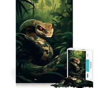 Puzzle da 1000 pezzi "Il serpente nella giungla" per ragazzi, gioco di logica, momento di pace, taglio perfetto, lista dei desideri di Babbo Natale (38x26cm)