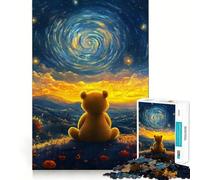 Puzzle da 1000 pezzi Il sogno stellato dell'orsacchiotto per adolescenti, stimola la memoria, rilassa e migliora la concentrazione Bordo preciso 38x26cm