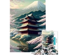 Puzzle da 1000 pezzi "Il Tempio sul Lago" Gioco educativo di logica e analisi difficile e stimolante adatto a persone dai 14 anni in su 50x75cm