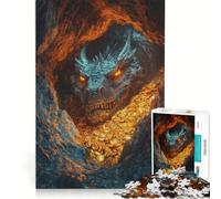 Puzzle da 1000 pezzi "Il Tesoro del Drago" per ragazzi, gioco pratico, di analisi e logica, ideale come decorazione da scrivania 38x26cm