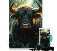 Puzzle da 1000 pezzi "Il toro nella foresta" - Taglio premium - Gioco di abilità e allenamento mentale - Divertimento e pace - Regalo di compleanno (50x75cm)