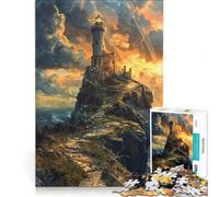 Puzzle da 1000 pezzi "Il Vecchio Guardiano della Costa" gioco rompicapo allena la mente e la manualità ideale come decorazione da scrivania 38x26cm