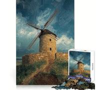 Puzzle da 1000 pezzi "Il vecchio mulino a vento in pietra" per ragazzi, stimola la memoria, rilassante e divertente, con un design accattivante e una piacevole sorpresa 38x26cm