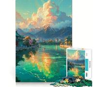 Puzzle da 1000 pezzi "Il viaggio sul fiume" per ragazzi, gioco di logica e divertimento rilassante con bordi lisci, idea regalo creativa 38x52cm