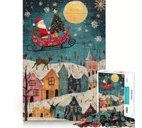 Puzzle da 1000 pezzi "Il volo della vigilia di Natale di Babbo Natale" per adulti e ragazzi, gioco rilassante e stimolante, ideale come regalo di Natale (50x75cm)