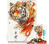 Puzzle da 1000 pezzi "Il volto di una tigre" per ragazzi, gioco stimolante per il pensiero creativo, semplice e divertente, con taglio preciso, ideale per i desideri di Babbo Natale 50x75cm
