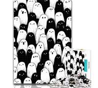 Puzzle da 1000 pezzi in bianco e nero con non morti, 1000 pezzi, per regali per adulti, con poster abbinato e foglio di quiz per età 14, 26x38cm