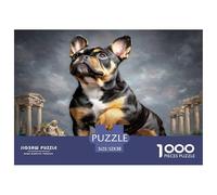 Puzzle da 1000 pezzi in carta riciclata a forma di cane per adulti e bambini | Dettagliato - Rottweiler (antiche rovine) Gioco per famiglie divertente e stimolante 52x38 cm/1000 pezzi