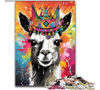 Puzzle da 1000 pezzi in cartone Alpaca per adulti, colorato, divertente, stimolante e stimolante (dimensioni 26x38cm)